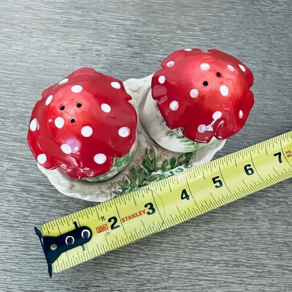 Blue Sky Clayworks Ceramic Mushroom Salt & Pepper Shakers Set
